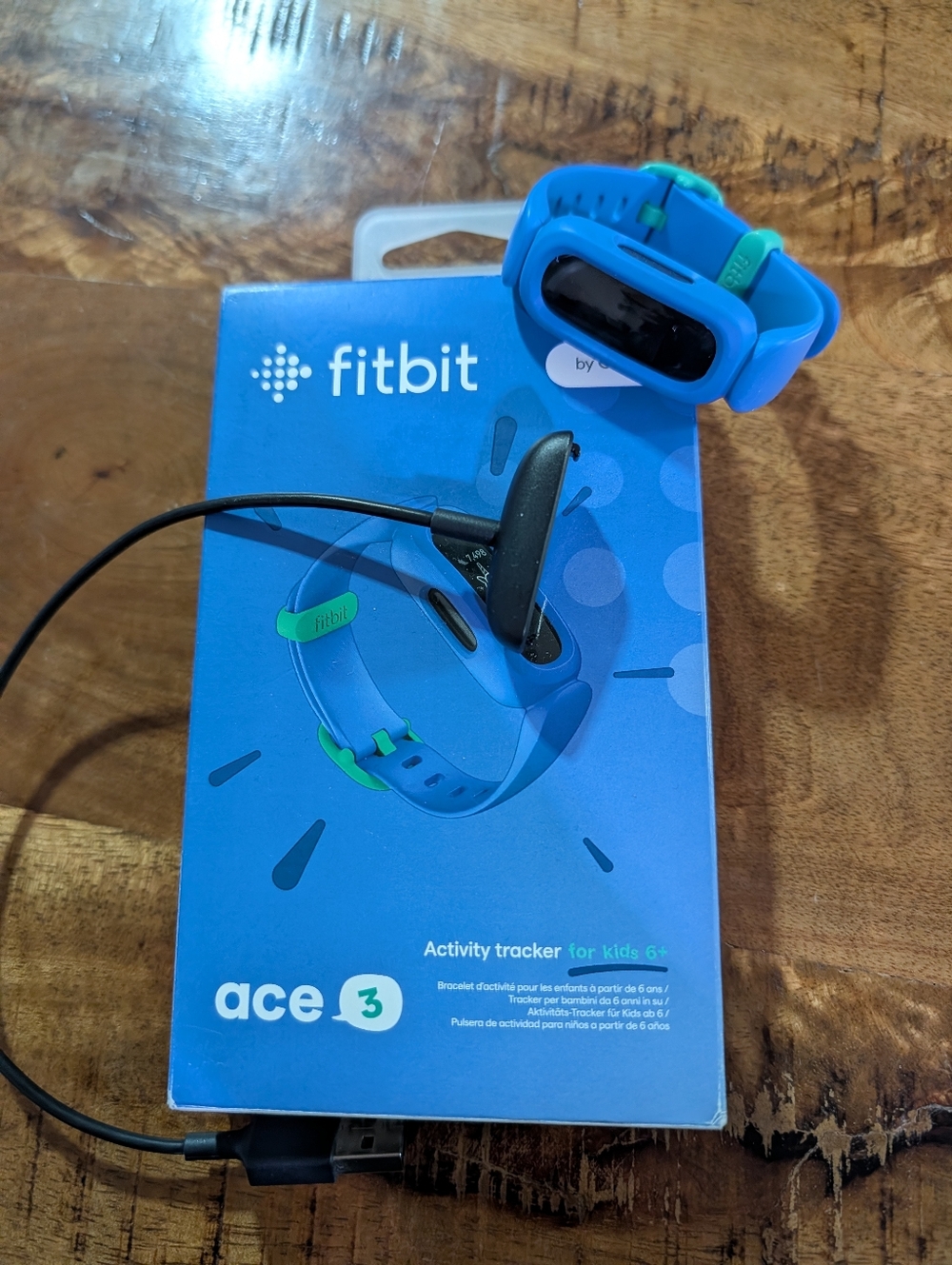 fitbit Ace 3 Kids Activity Tracker - Blue Band with Teal Accents